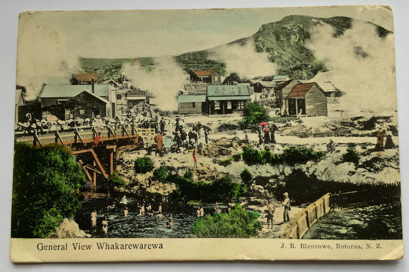 Early 1900s photo postcard Whakarewarewa Rotorua NZ